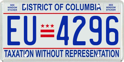 DC license plate EU4296