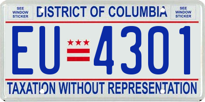 DC license plate EU4301