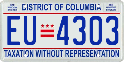 DC license plate EU4303
