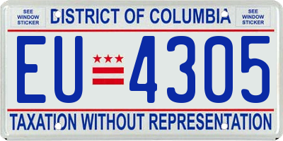 DC license plate EU4305