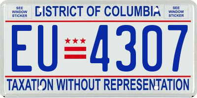 DC license plate EU4307