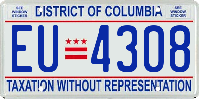 DC license plate EU4308