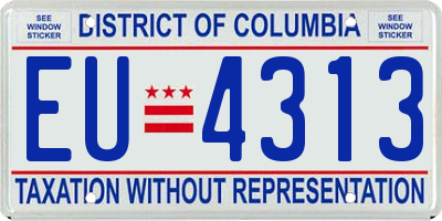 DC license plate EU4313