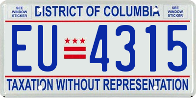 DC license plate EU4315