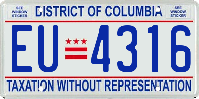 DC license plate EU4316