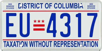 DC license plate EU4317