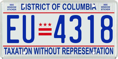 DC license plate EU4318