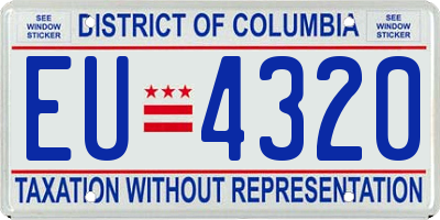 DC license plate EU4320