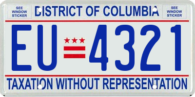 DC license plate EU4321