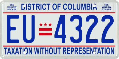 DC license plate EU4322