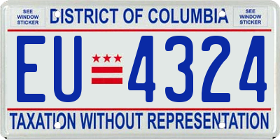 DC license plate EU4324