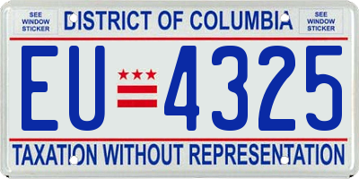 DC license plate EU4325