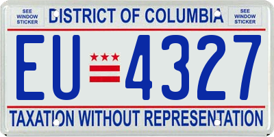 DC license plate EU4327