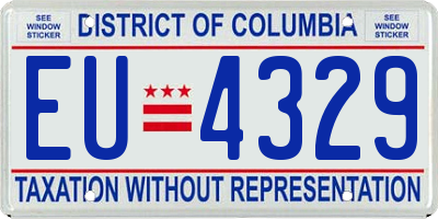 DC license plate EU4329