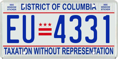 DC license plate EU4331