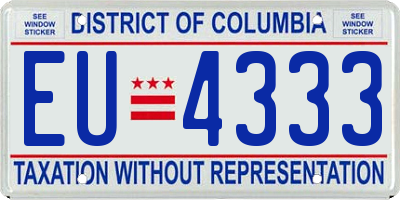 DC license plate EU4333