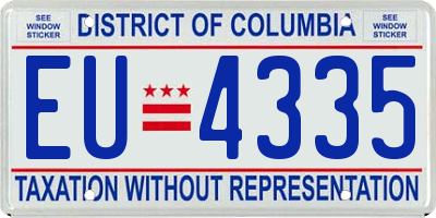 DC license plate EU4335