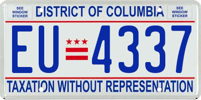 DC license plate EU4337
