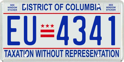 DC license plate EU4341