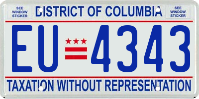DC license plate EU4343