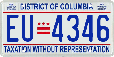 DC license plate EU4346