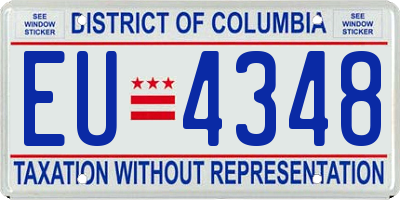 DC license plate EU4348