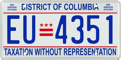 DC license plate EU4351