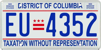 DC license plate EU4352