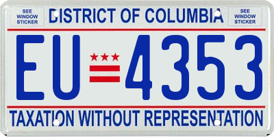 DC license plate EU4353