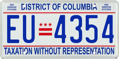 DC license plate EU4354