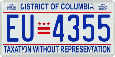 DC license plate EU4355