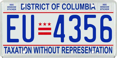 DC license plate EU4356