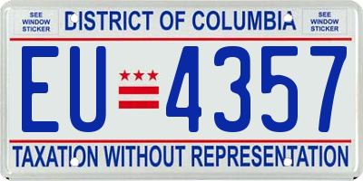 DC license plate EU4357
