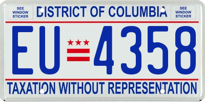 DC license plate EU4358