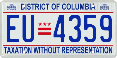 DC license plate EU4359