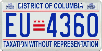 DC license plate EU4360
