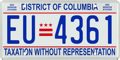 DC license plate EU4361