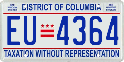 DC license plate EU4364