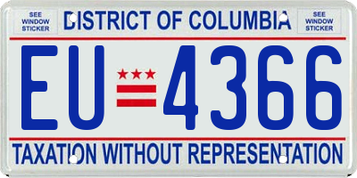 DC license plate EU4366