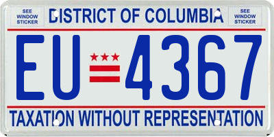 DC license plate EU4367