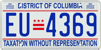 DC license plate EU4369