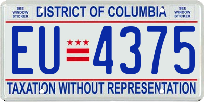 DC license plate EU4375