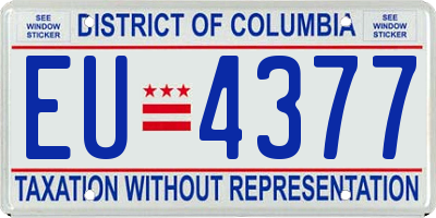 DC license plate EU4377