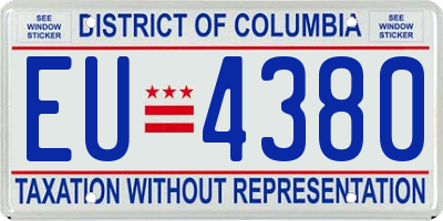 DC license plate EU4380