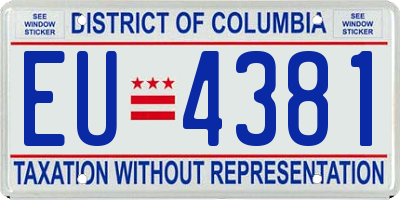 DC license plate EU4381