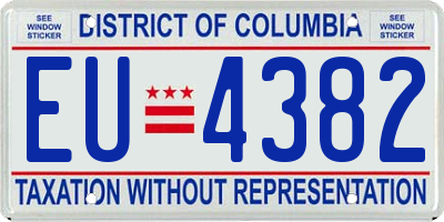 DC license plate EU4382