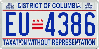 DC license plate EU4386