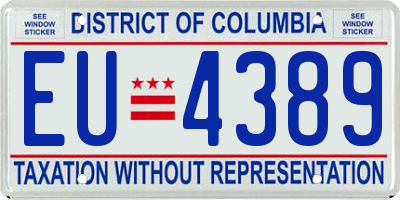 DC license plate EU4389
