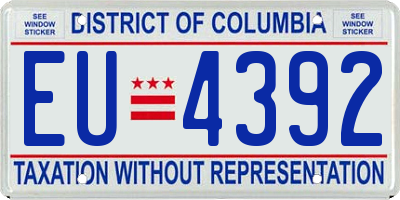 DC license plate EU4392