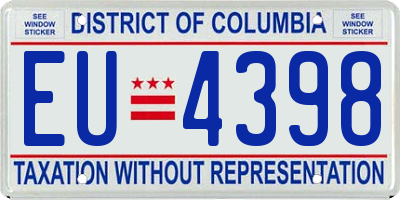 DC license plate EU4398